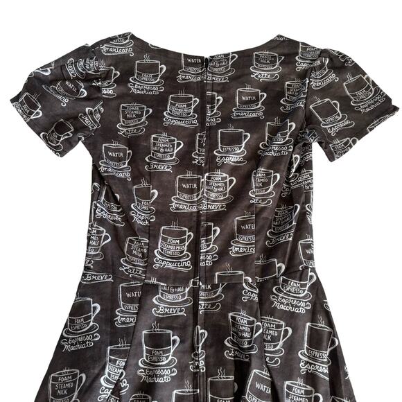 Bernie Dexter Coffee Espresso Fit & Flare Retro Rockabilly Cotton Dress Size XS - Picture 7 of 8
